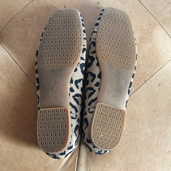 VIVAIA Knit Leopard Ballet Flats Flexible Travel Shoes Quiet Luxury women EU 38 - Picture 7 of 10